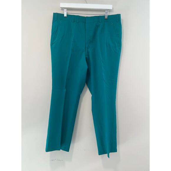 Oxxford Clothes Teal Men's Dress Pants Flat Front Bespoke Size 36 Short - Picture 6 of 14